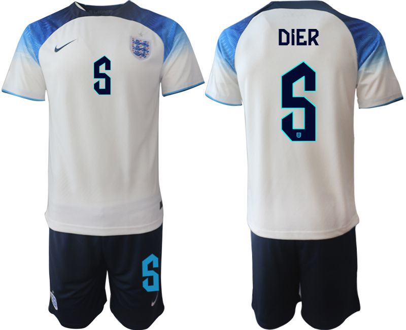 Men 2022 World Cup National Team England home white #5 Soccer Jerseys->customized soccer jersey->Custom Jersey
